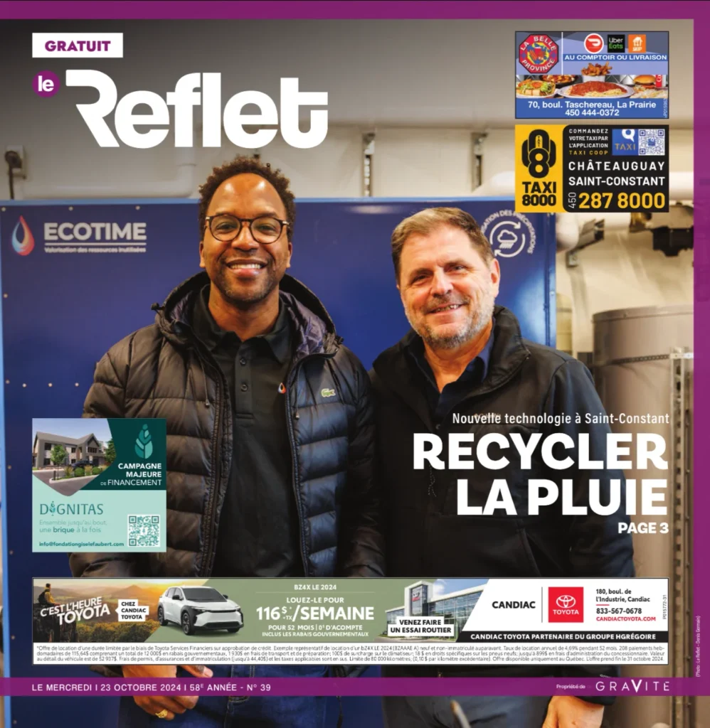 Ecotime fait la Une du journal Le Reflet